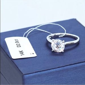 14K white gold womens engagement ring